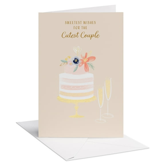 American Greetings Wedding Card for Bride and Groom (Here's To You)