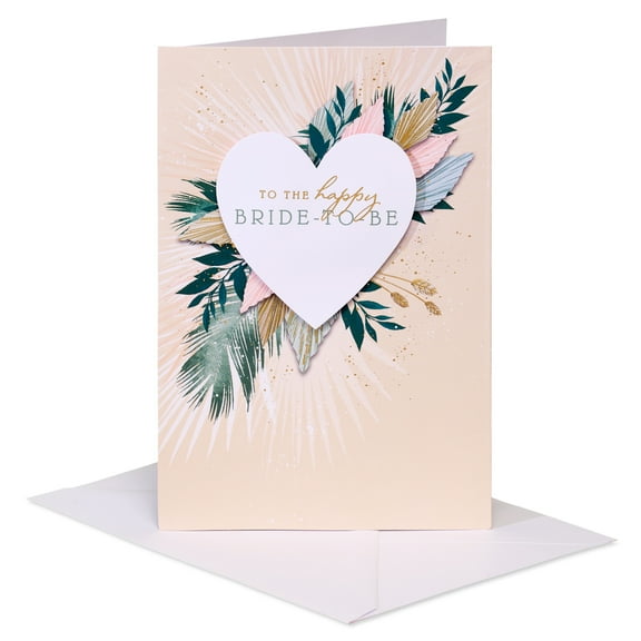 American Greetings Bridal Shower Card for Bride-to-Be (Tropical Heart)
