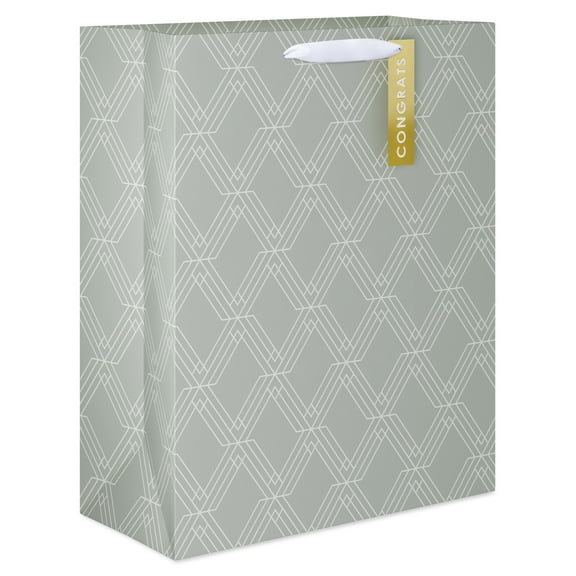 American Greetings Wedding Extra Large Gift Bag for Bride and Groom, Diamond Geometric Pattern with Tag (12.5" x 15.5" x 5.75") 1-Count