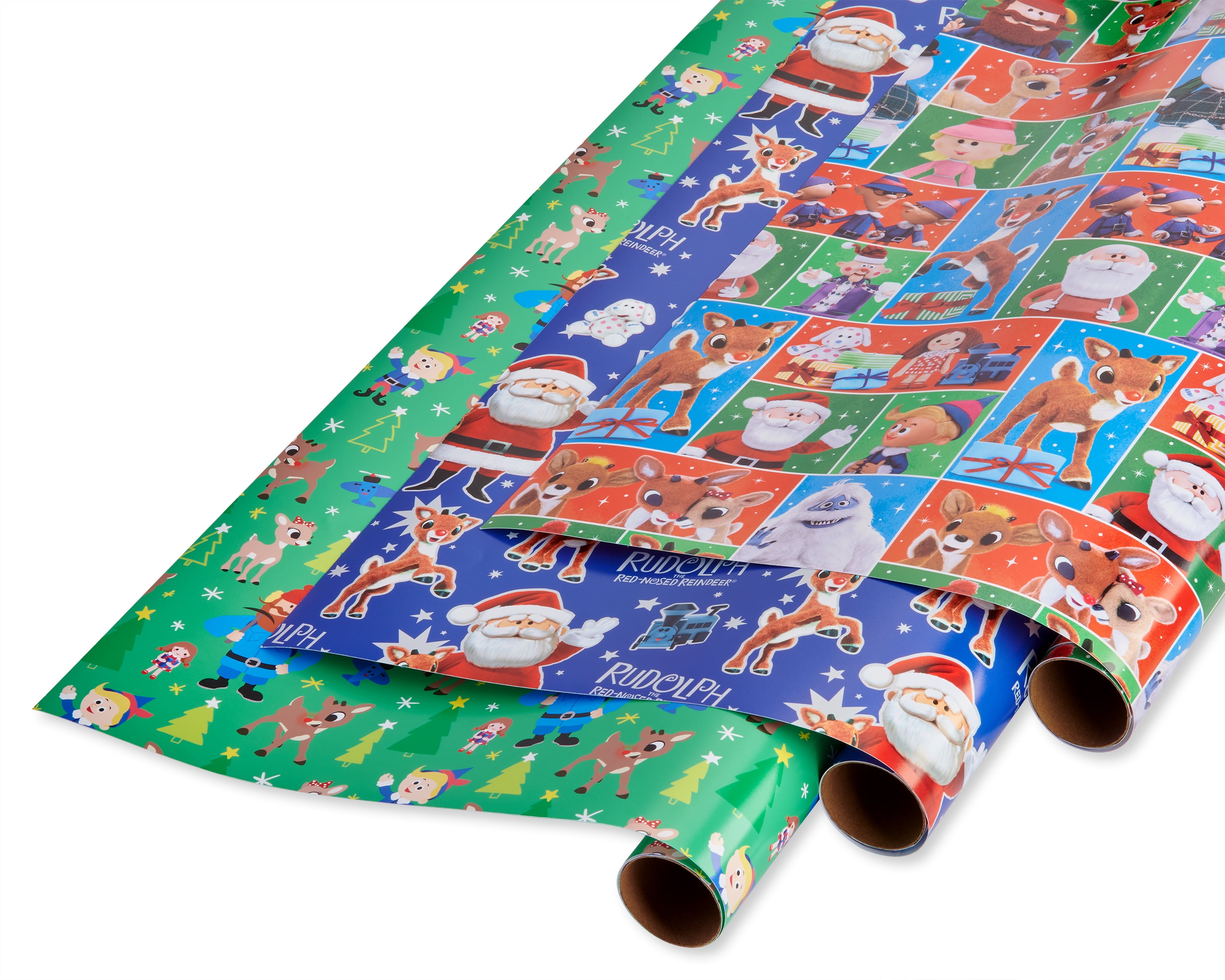 Great Outdoors Christmas Wrapping Paper, 3 Rolls Total 165 Square feet;;  Bamboo Paper;; Red, Blue 