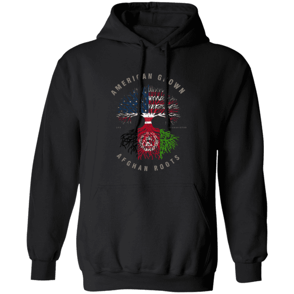 American Grown Afghan Roots Afghanistan Flag Souvenir Friendship Proud Pullover Hoodie