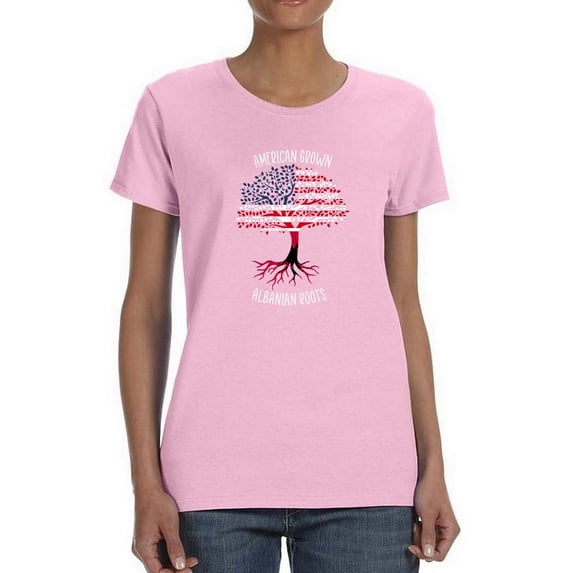 American Grown Albanian Roots T-Shirt Women -Smartprints Designs, Female x-Large