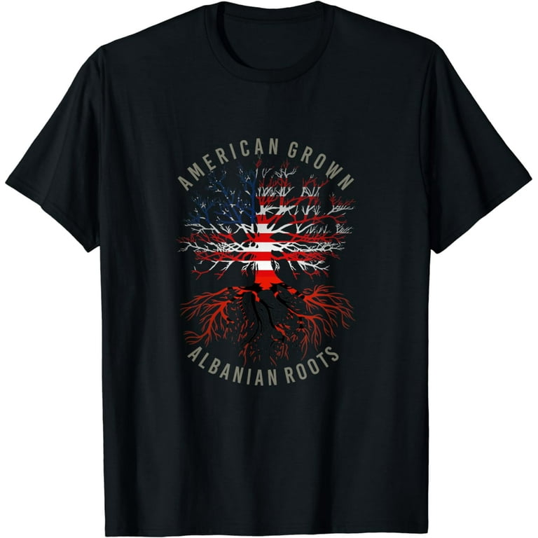 Albanian Roots, American Grown, Flag Of Albania Shirt Albanian Roots, American Grown, Flag Of Albania Shirt