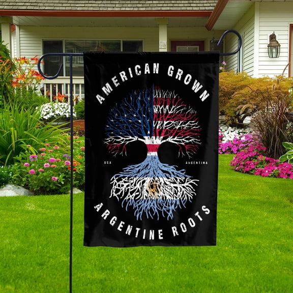 American Grown Argentine Roots Argentina Flag Souvenir friendship Proud Garden Flag (11.5x17.5) Double Sided-USA Flags Premium Polyester-Decorative Indoor Outdoor Flag