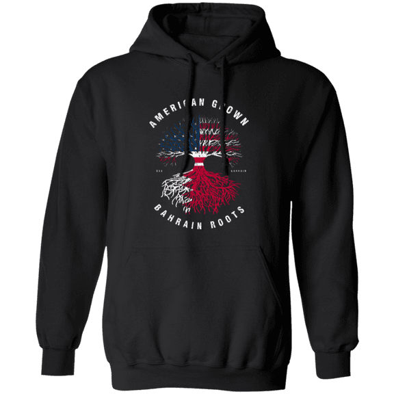 American Grown Bahrain Roots Bahrain Flag Souvenir Friendship Proud Pullover Hoodie