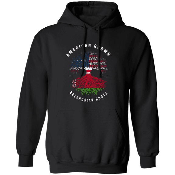 American Grown Belarusian Roots Belarus Flag Souvenir Friendship Proud Pullover Hoodie