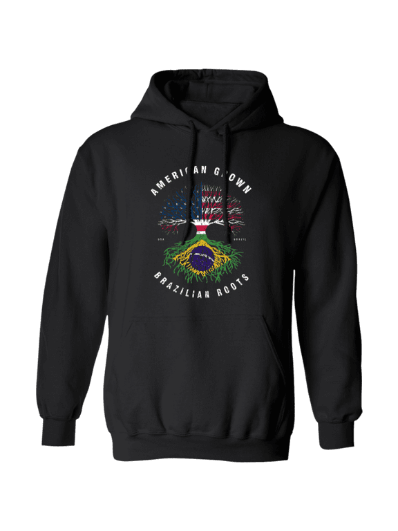 American Grown Brazilian Roots Brazil Flag Souvenir Friendship Proud Pullover Hoodie