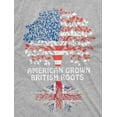 thumbnail image 1 of American Grown British Roots Shirt British UK Patriotic Shirt British Gifts United Kingdom Tee (Large Grey), 1 of 6