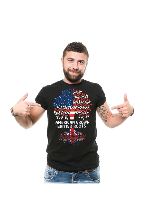 American Grown British Roots Shirt British UK Patriotic Shirt British Gifts United Kingdom Tee