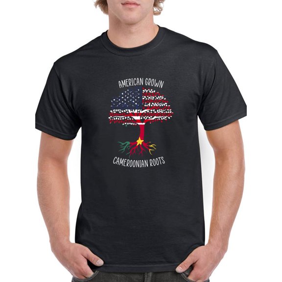American Grown Cameroonian Roots T-Shirt Men -Smartprints Designs, Male x-Large