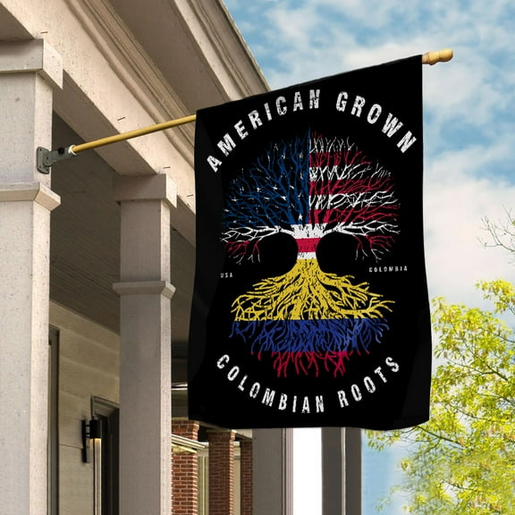 American Grown Colombian Roots Colombia Flag Souvenir friendship Proud House Flag (29.5x39.5) Double Sided-USA Flags Premium Polyester-Decorative Indoor Outdoor Flag