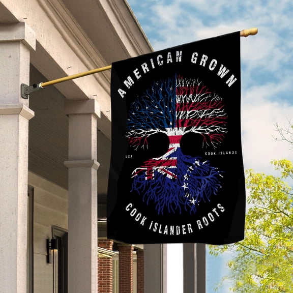 American Grown Cook Islander Roots Cook Islands Flag Souvenir friendship Proud House Flag (29.5x39.5) Double Sided-USA Flags Premium Polyester-Decorative Indoor Outdoor Flag