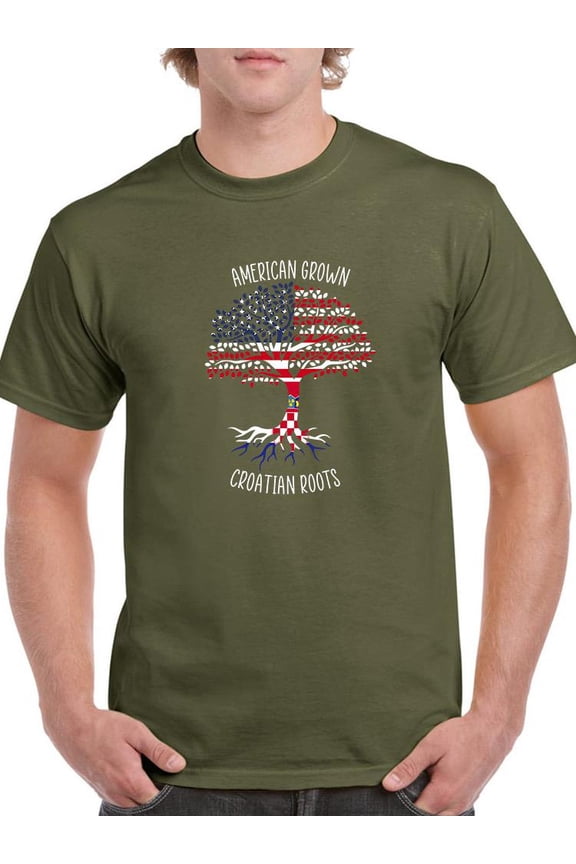 American Grown Croatian Roots T-Shirt Men -Smartprints Designs, Male Medium
