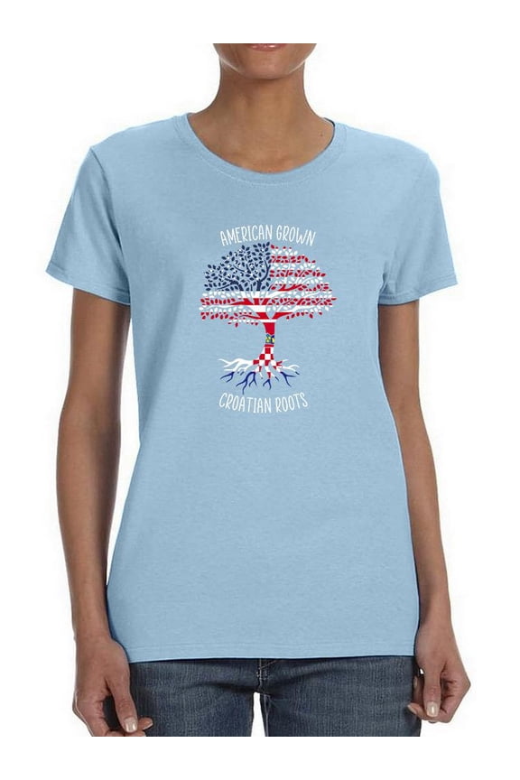 American Grown Croatian Roots T-Shirt Women -Smartprints Designs, Female Large