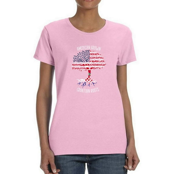 American Grown Croatian Roots T-Shirt Women -Smartprints Designs, Female Medium