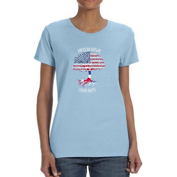 American Grown Cuban Roots T-Shirt Women -Smartprints Designs, Female 3X-Large