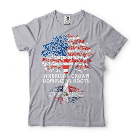 American Grown Dominican Roots Shirt Dominican Gifts Dominican Republic Shirt Dominican Shirt (Large Grey)