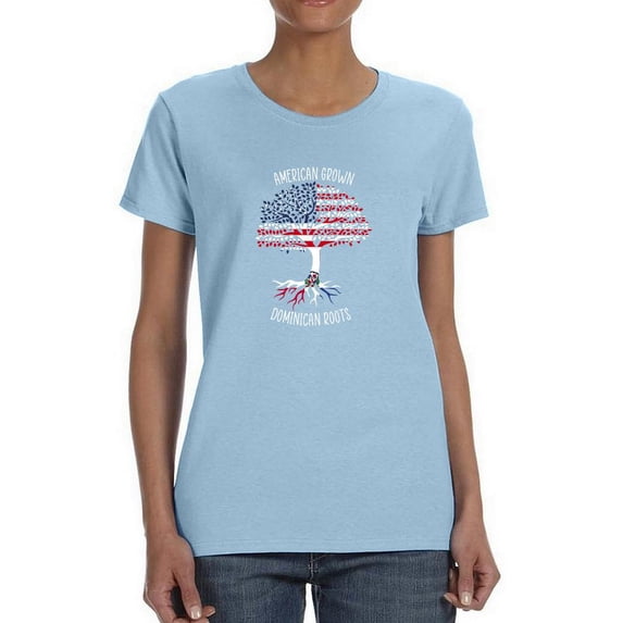 American Grown Dominican Roots T-Shirt Women -Smartprints Designs, Female Small