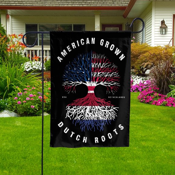 American Grown Dutch Roots Netherlands Flag Souvenir friendship Proud Garden Flag (11.5x17.5) Double Sided-USA Flags Premium Polyester-Decorative Indoor Outdoor Flag