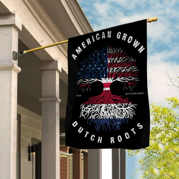 American Grown Dutch Roots Netherlands Flag Souvenir friendship Proud House Flag (29.5x39.5) Double Sided-USA Flags Premium Polyester-Decorative Indoor Outdoor Flag