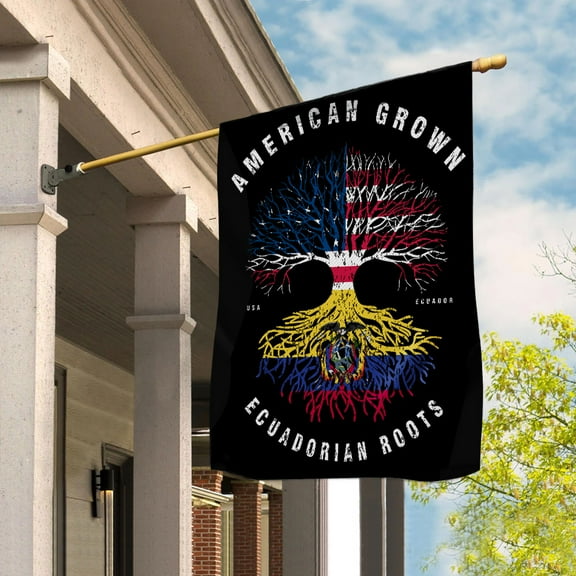 American Grown Ecuadorian Roots Ecuador Flag Souvenir friendship Proud House Flag (29.5x39.5) Double Sided-USA Flags Premium Polyester-Decorative Indoor Outdoor Flag