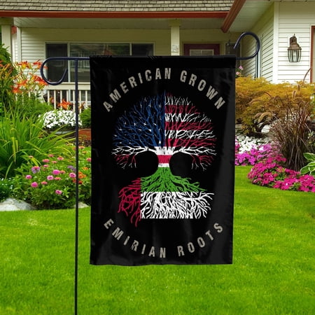 American Grown Emirian Roots United Arab Emirates Flag Souvenir friendship Proud Garden Flag, Double-Sided Decorative Outdoor Flag, Polyester Yard Flag 12 x 18 in