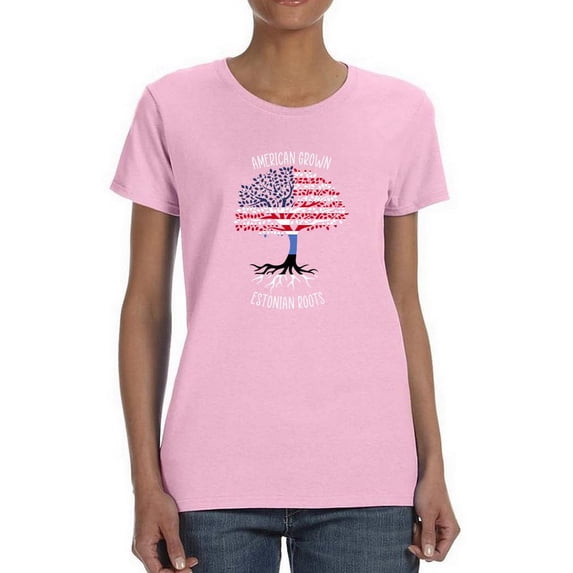 American Grown Estonian Roots T-Shirt Women -Smartprints Designs, Female Small