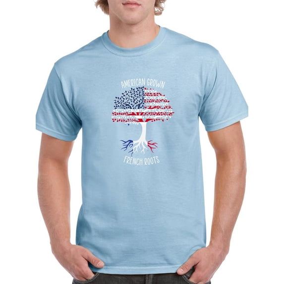 American Grown French Roots T-Shirt Men -Smartprints Designs, Male 3X-Large