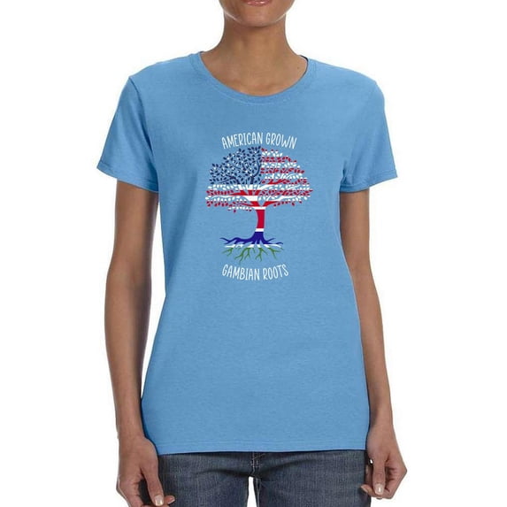 American Grown Gambian Roots T-Shirt Women -Smartprints Designs, Female XX-Large