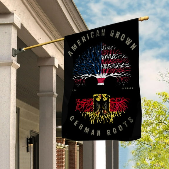 American Grown German Roots Germany Flag Souvenir friendship Proud House Flag (29.5x39.5) Double Sided-USA Flags Premium Polyester-Decorative Indoor Outdoor Flag