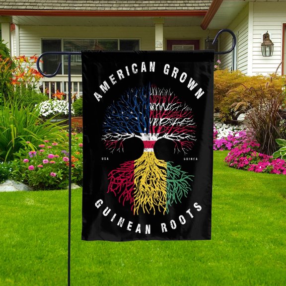 American Grown Guinean Roots Guinea Flag Souvenir friendship Proud Garden Flag, Double-Sided Decorative Outdoor Flag, Patriotic Polyester Yard Flag 11.5 x 17.5 in