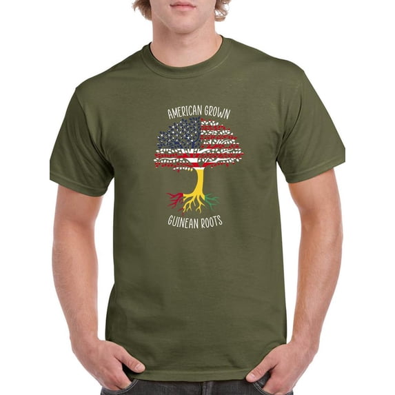 American Grown Guinean Roots T-Shirt Men -Smartprints Designs, Male Small