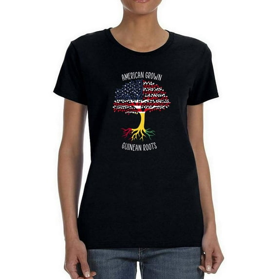 American Grown Guinean Roots T-Shirt Women -Smartprints Designs, Female Large