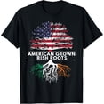thumbnail image 1 of American Grown Irish Roots Flag Ireland ST. PATRICK'S DAY T-ShirtMen's and women's gift, black and white T-shirt, size: Extra large S-4XL, 1 of 4