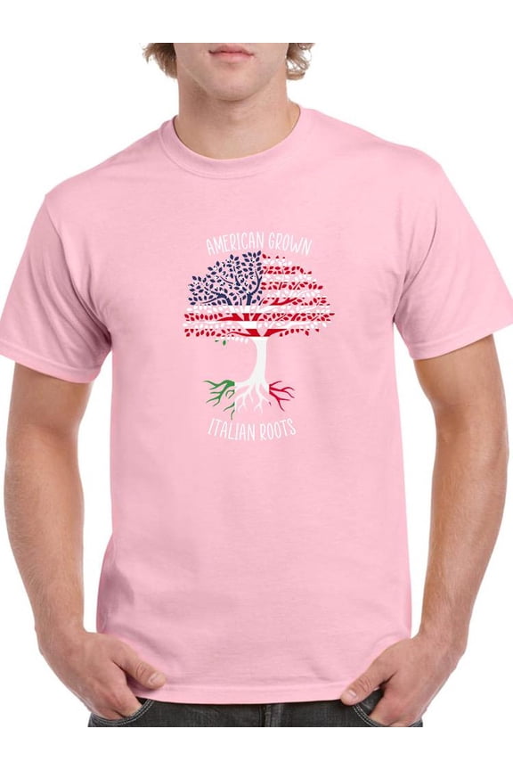 American Grown Italian Roots T-Shirt Men -Smartprints Designs, Male Large