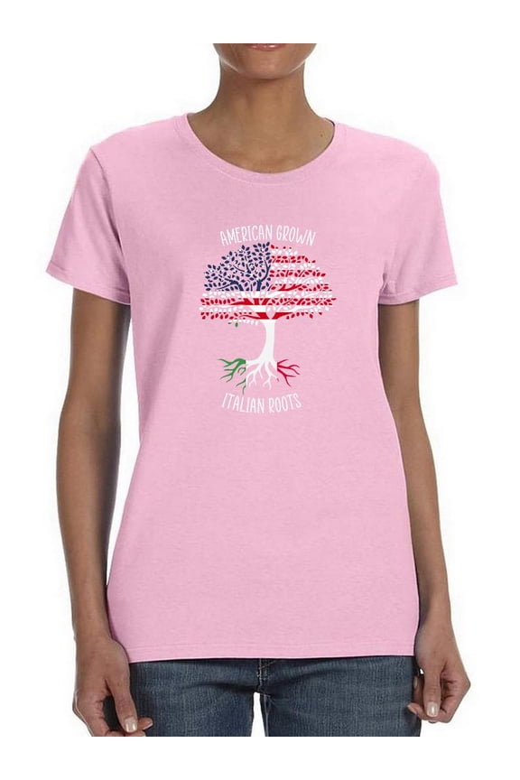 American Grown Italian Roots T-Shirt Women -Smartprints Designs, Female x-Large