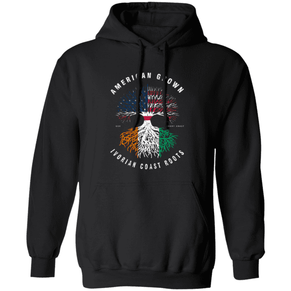 American Grown Ivorian Coast Roots Ivory Coast Flag Souvenir Friendship Proud Pullover Hoodie