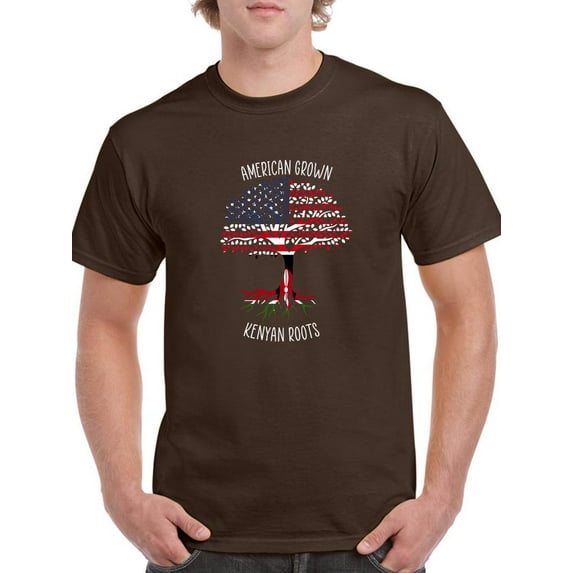 American Grown Kenyan Roots T-Shirt Men -Smartprints Designs, Male 4X-Large
