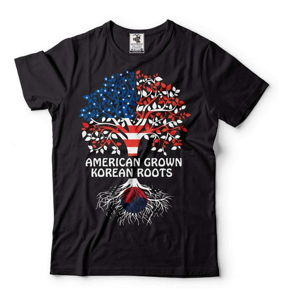 American Grown Korean Roots Shirt South Korea USA Shirts South Korea Flag Tee Korean Patriotic Shirt