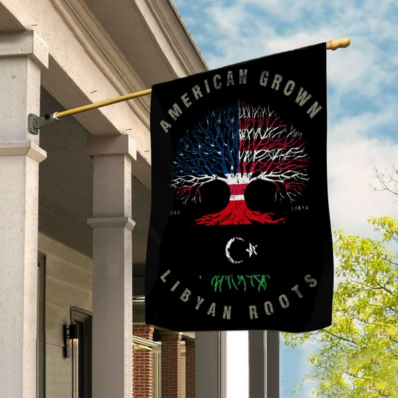 American Grown Libyan Roots Libya Flag Souvenir friendship Proud House Flag (29.5x39.5) Double Sided-USA Flags Premium Polyester-Decorative Indoor Outdoor Flag