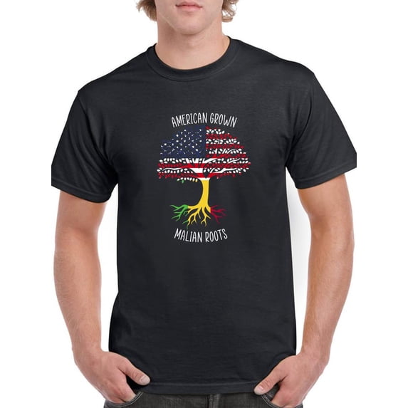 American Grown Malian Roots T-Shirt Men -Smartprints Designs, Male 4X-Large