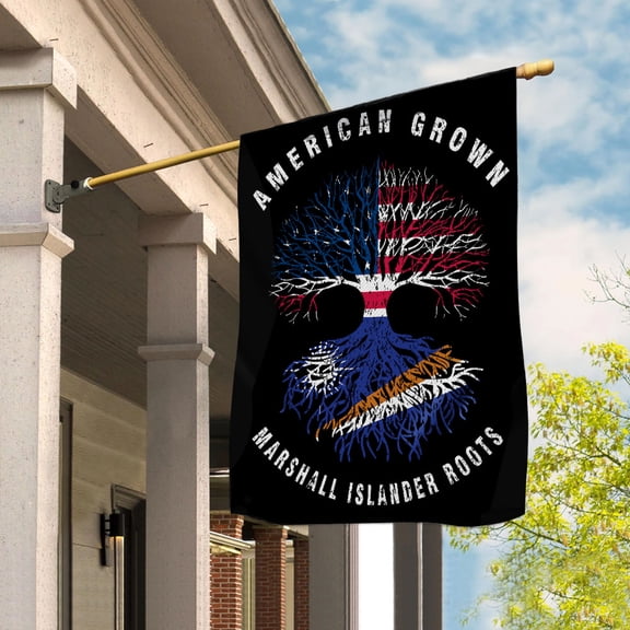 American Grown Marshall Islander Roots Marshall Islands Flag Souvenir friendship Proud House Flag (29.5x39.5) Double Sided-USA Flags Premium Polyester-Decorative Indoor Outdoor Flag