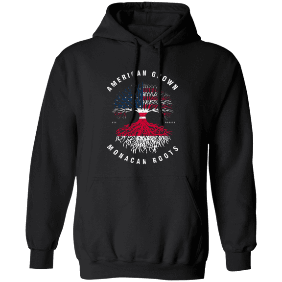 American Grown Monacan Roots Monaco Flag Souvenir Friendship Proud Pullover Hoodie