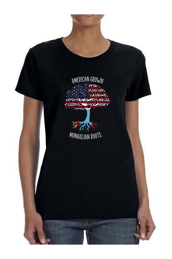 American Grown Mongolian Roots T-Shirt Women -Smartprints Designs, Female 4X-Large