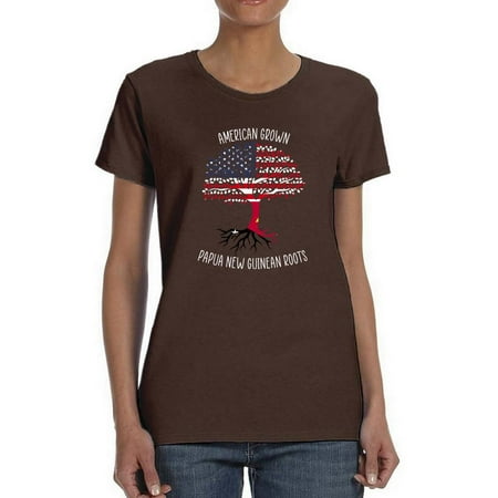American Grown New Guinean Roots T-Shirt Women -Smartprints Designs, Female Large