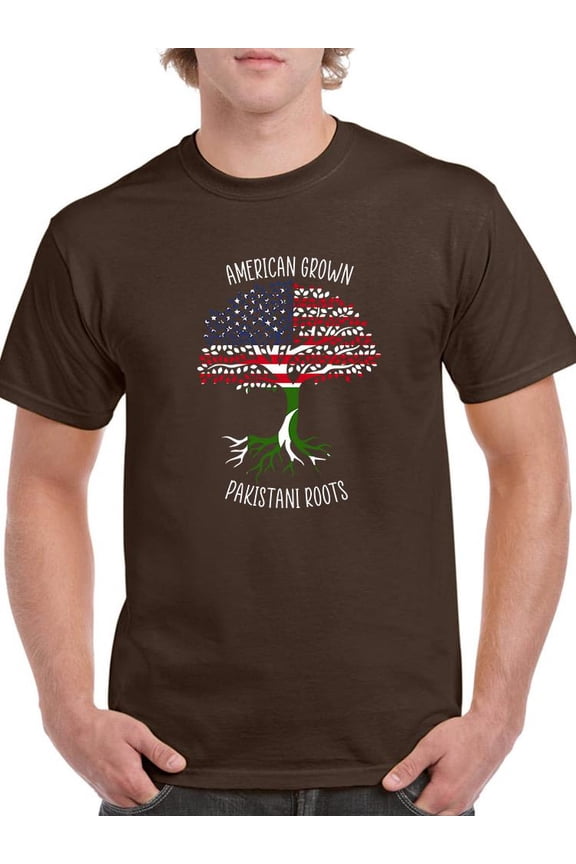 American Grown Pakistani Roots T-Shirt Men -Smartprints Designs, Male 3X-Large