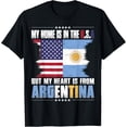thumbnail image 1 of American Grown Patriot Argentinian American from Argentina T-ShirtMen's and women's gift, black and white T-shirt, size: Extra large S-4XL, 1 of 4