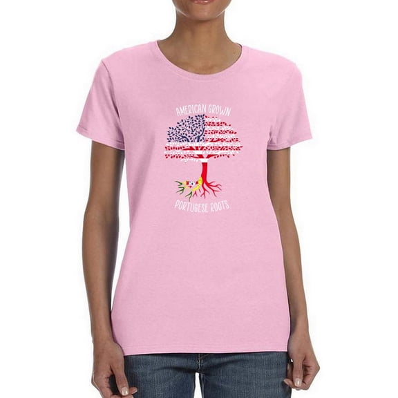 American Grown Portuguese Roots T-Shirt Women -Smartprints Designs, Female Medium