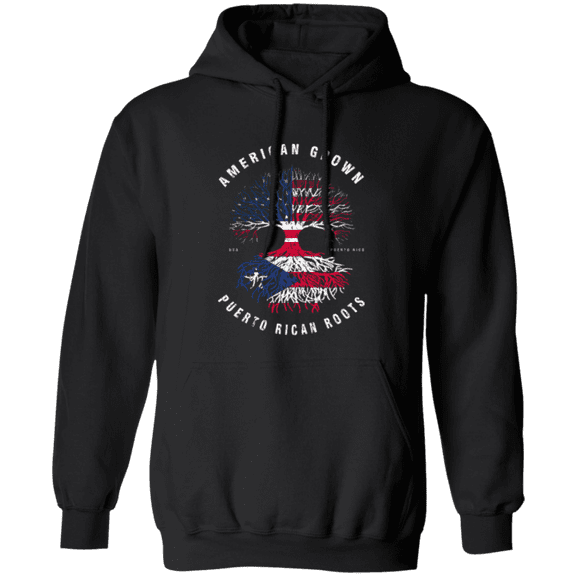 American Grown Puerto Rican Roots Puerto Rico Flag Souvenir Friendship Proud Pullover Hoodie
