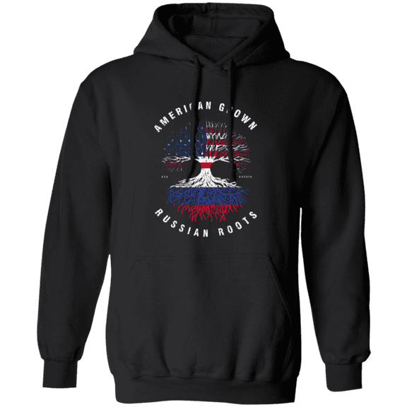 American Grown Russian Roots Russia Flag Souvenir Friendship Proud Pullover Hoodie